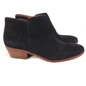 Sam Edelman Petty Black Suede Zip Ankle Booties Size 7